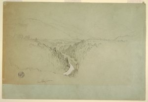 Kresba, Vrchol Watzman, Berchtesgaden, Bavorsko, 1868 od Frederic Edwin Church