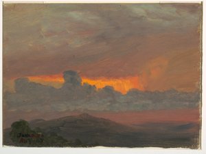 Kresba, západ slunce, srpen 1865 od Frederic Edwin Church