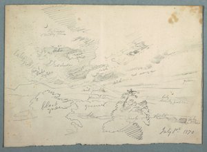 Kresba, Západ slunce z Olany, 1. července 1870 od Frederic Edwin Church
