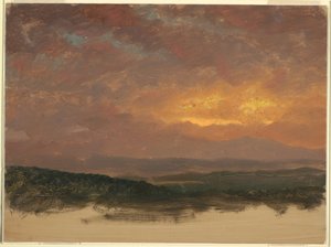 Kresba, Západ slunce nad Catskills, 1870-80 od Frederic Edwin Church