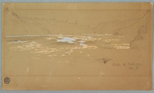 Kresba, Řeka "Pod vírem", září 1858 od Frederic Edwin Church