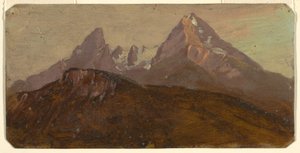Kresba, Watzmann, Berchtesgaden, Bavorsko, 1868 od Frederic Edwin Church