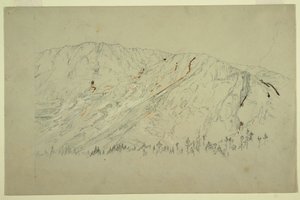 Kresba, horní část Velké pánve, hora Katahdin, září 1877 od Frederic Edwin Church