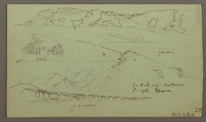 Kresba, Valley, duben, pravděpodobně 1868 od Frederic Edwin Church