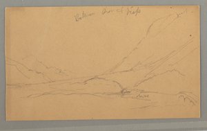 Kresba, Údolí od Vallais, pravděpodobně 1868 od Frederic Edwin Church