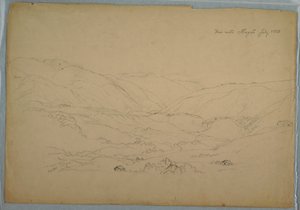 Kresba, Údolí u Ibagué, Kolumbie, červenec 1853 od Frederic Edwin Church