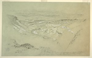 Kresba, Údolí El Arabah, 21. února 1868 od Frederic Edwin Church