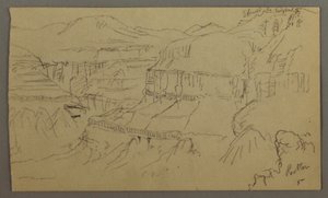 Kresba, údolí El Yemen, 20. února 1868 od Frederic Edwin Church