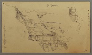 Kresba, Pohled přes Wady el-Arabah, 20. února, pravděpodobně 1868 od Frederic Edwin Church