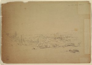 Kresba, Pohled z ostrova Grand Manan v Kanadě na moře, září 1851 od Frederic Edwin Church