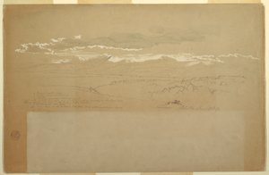 Kresba, Pohled na pohoří, Ekvádor, 27. června 1857 od Frederic Edwin Church
