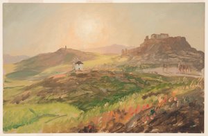Kresba, Pohled na Akropoli, Athény, duben 1869 od Frederic Edwin Church