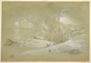 Kresba, Vidění kříže, krajina s fenoménem, září 1868 od Frederic Edwin Church