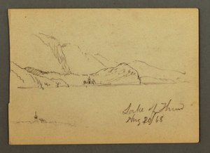 Kresba, Thunské jezero, Bern, Oberland, 20. srpna 1868 od Frederic Edwin Church