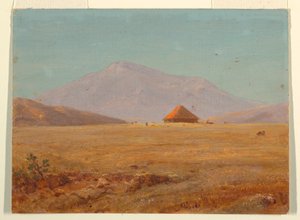 Ekvádor ?, horská náhorní plošina s chatou od Frederic Edwin Church