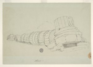 Padlý sloup chrámu Dia Olympského, Atény od Frederic Edwin Church