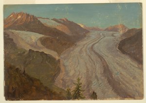 Velký ledovec Aletsch, Švýcarsko od Frederic Edwin Church