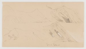 Velký ostrov, studie skalních útesů od Frederic Edwin Church