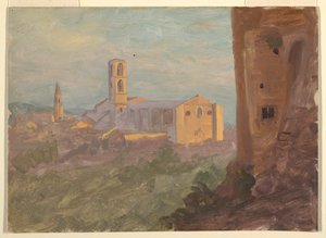 Italské nebo švýcarské město od Frederic Edwin Church