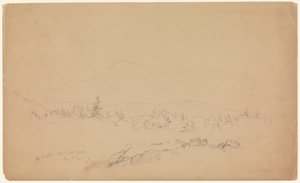 "Mount Katahdin ze západu" [Pohled na západ k hoře Katahdin] od Frederic Edwin Church