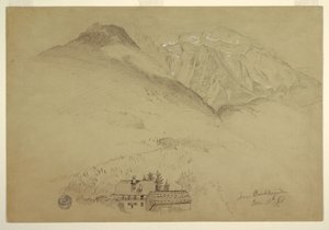 Mount Goell a Brett poblíž Berchtesgarden, Bavorsko od Frederic Edwin Church