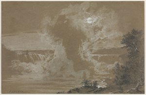 Niagarské vodopády za svitu měsíce od Frederic Edwin Church