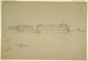 Skici, Paestum, jižní Itálie od Frederic Edwin Church