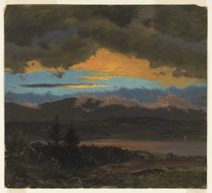 Západ slunce v údolí Hudson, New York od Frederic Edwin Church