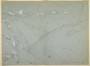 Krajina údolí se zasněženými vrcholky, Bernské Alpy, Švýcarsko, část 1 od Frederic Edwin Church