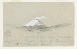 Pohled na Cotapaxi z haciendy San Antonio, Ekvádor od Frederic Edwin Church