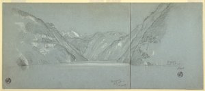 Pohled na jezero Konigssee s Falkensteinem, poblíž Berchtesgaden, Bavorsko, Německo, část 2 od Frederic Edwin Church