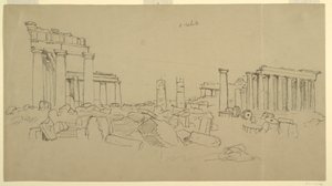 Pohled na Parthenon a okolní ruiny ze západu, Atény, Řecko od Frederic Edwin Church
