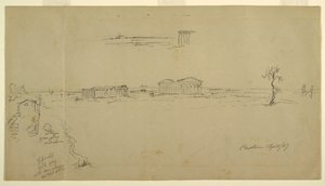 Pohledy na baziliku a Neptunův chrám, Paestum, Itálie od Frederic Edwin Church