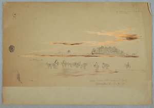 Vodní nosiče na Magdalena (Bay), Barranquilla, Republic of Nueva Grenada, nyní Kolumbie od Frederic Edwin Church