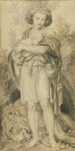 Sesterská pomoc (tužka na papíře) od Frederic James Shields