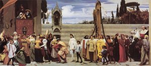 Slavná Cimabueho Madona v průvodu ulicemi Florencie od Frederic Leighton
