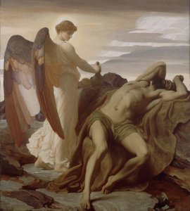 Eliáš na poušti od Frederic Leighton