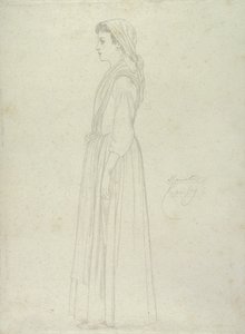 Marietta, Capri, 1859 (grafit na papíře) od Frederic Leighton