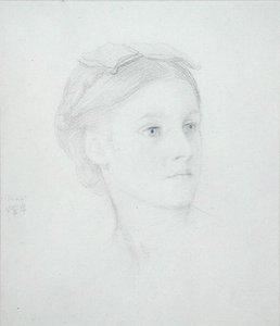 Portrét May Sartoris (1845-1925) 1854 (tužka na papíře) od Frederic Leighton
