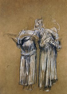 Studie k hudbě (křída na papíře) od Frederic Leighton