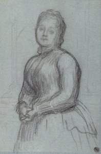 Studie k portrétu Hannah, hraběnky z Rosebery, kolem roku 1880 (křída na papíře) od Frederic Leighton
