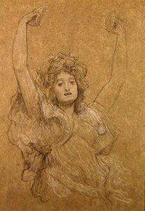 Studie tančící dívky (černobílá křída na papíře) od Frederic Leighton