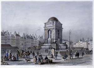 Fontaine des Innocents - v „“ Paříži v roce 1832“ od Martense
