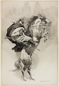 "As They Threw their Animals Back upon their Haunches", ilustrace k časopisu An Arabian Day and Night v Harper
