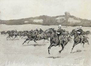 Baterie K ve společnosti Drill v Berkshire Hills, Massachusetts od Frederic Remington