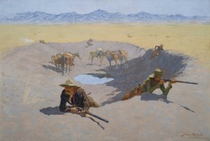 Boj o vodní díru od Frederic Remington
