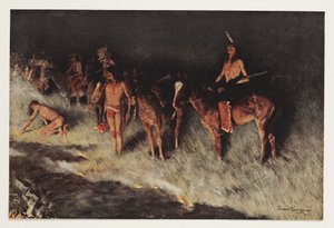 Fire on the Prairie, od Colliers Weekly, pub.1908 od Frederic Remington