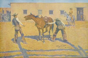 Jeho první lekce, z Colliers Weekly, pub.1903 od Frederic Remington