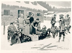 Jak Santa Claus přichází do Kanady od Frederic Remington