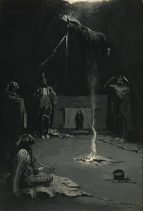 Indiánský bůh ohně (Jízda léčebného koně) od Frederic Remington